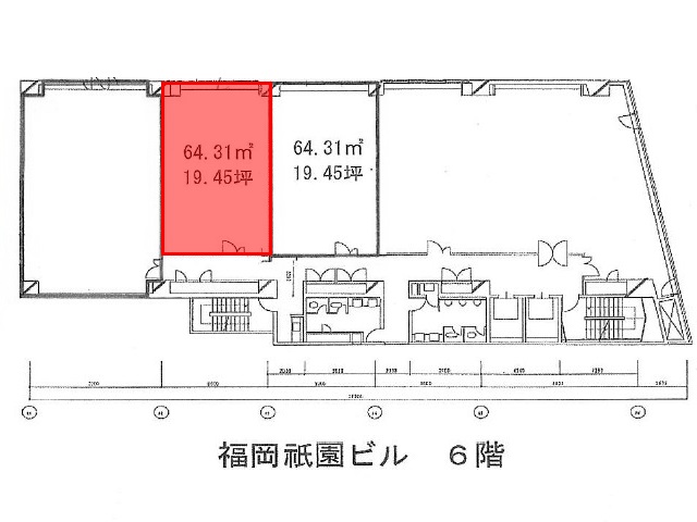 大樹生命福岡祇園ビル6F真ん中から左側間取り図.jpg