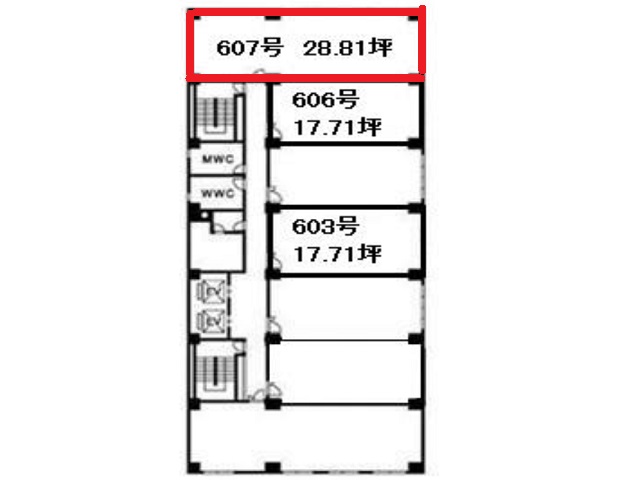 名古屋三博6F607号室28.81T間取り図.jpg