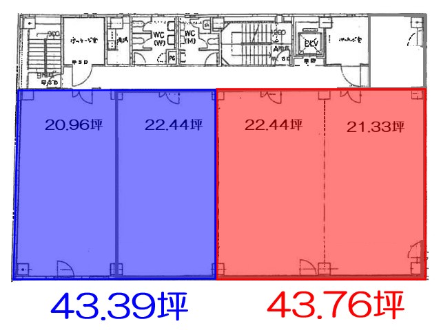 朝日生命福岡ビル8F2分割43・43間取り図.jpg