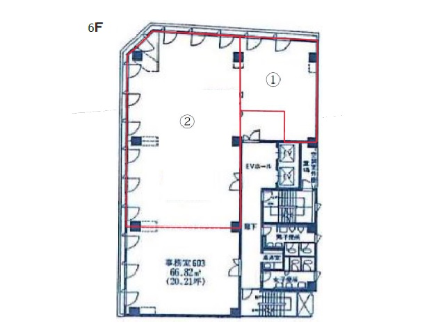 グロース北浜ビルディング　6階1号室＆2号室　間取り図.jpg