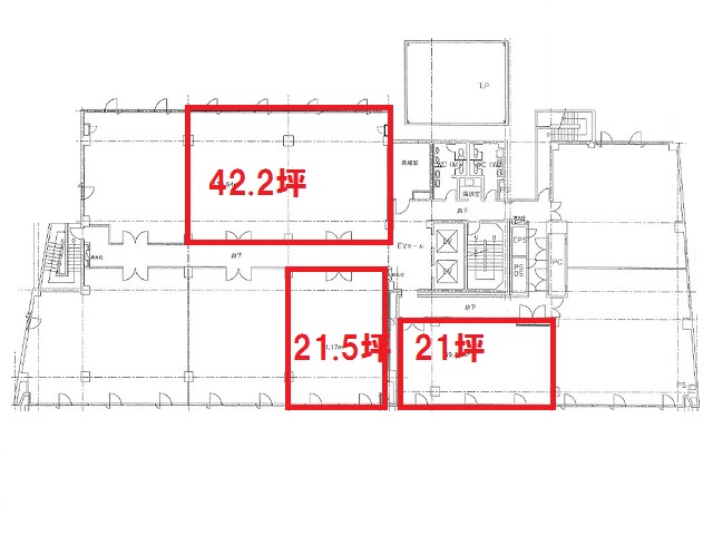 福岡県 7階 42.2坪の間取り図