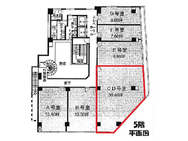 NLC新大阪パワービル　5階　CD号室　30.40坪　間取り図.jpg