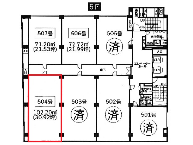 北九州第一ビル5F504号30.92坪間取り図.jpg