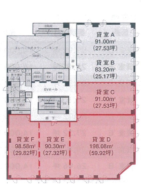 岡山駅前フコク生命ビル6階144.59坪間取り図.jpg