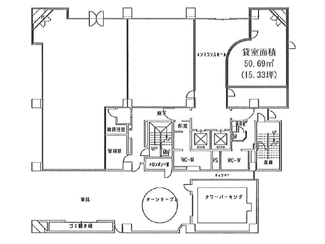 明治安田生命十三ビル1階15.33坪間取り図.jpg