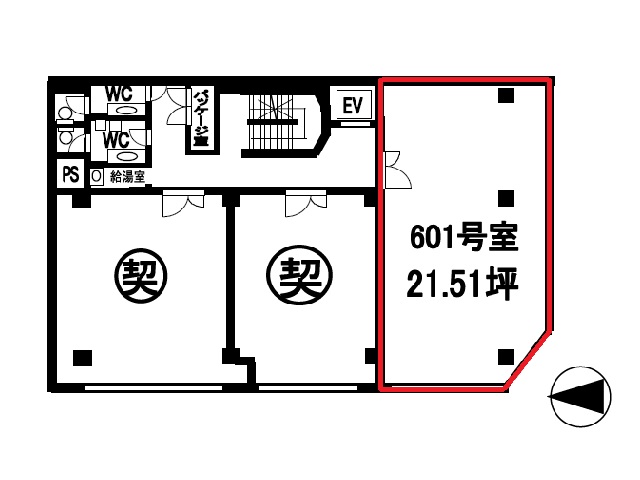 第一住建本町　601号室　21.51坪　間取り図.jpg