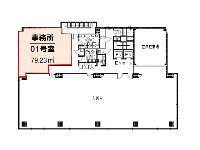 島根県 4階 23.96坪の間取り図