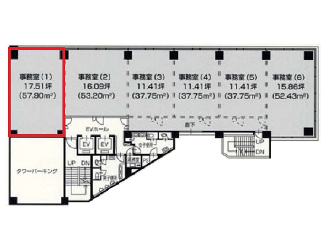 第14オーシャンビル1号室17.51T間取り図.jpg