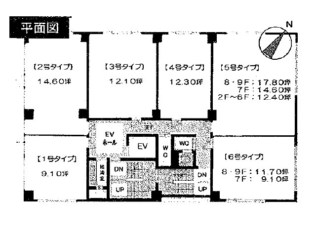 博多第2ムカヰビル基準階間取り図.jpg