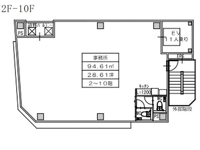 博多駅前3丁目オフィス基準階間取り図.jpg