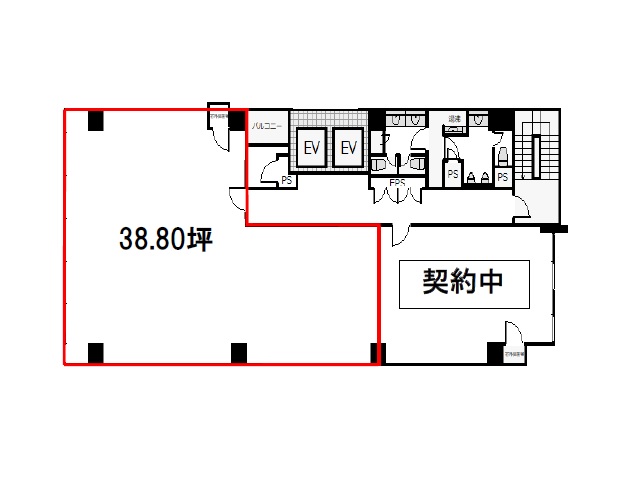 北浜ビルディング4F38.8坪　間取り図.jpg