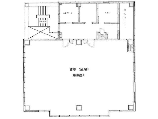 松本ビル　5階　間取り図　契約面積：44.28坪　実行面積：36.9坪.jpg
