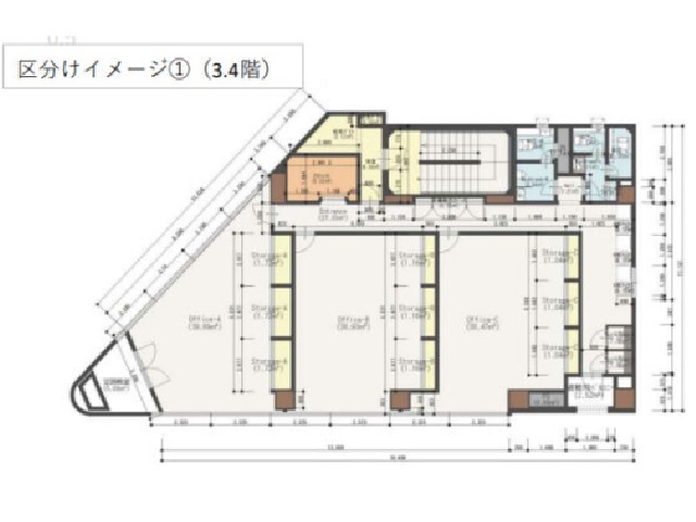 天満病院グループ梅田ビル　3階・4階分割後　間取り図.jpg