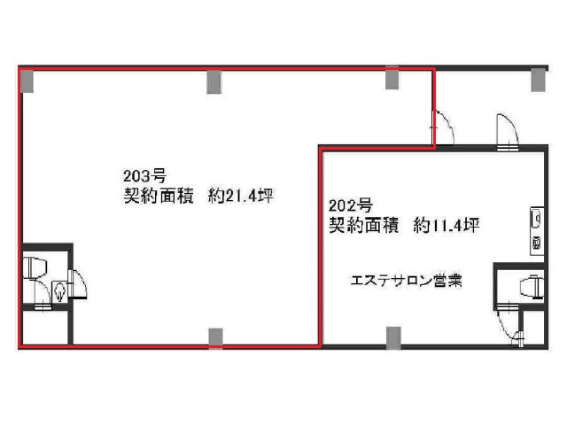 YAMAOKAビル　203号室　21.4坪　間取り図.jpg