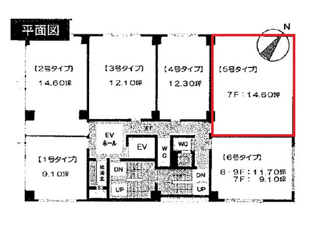 博多第2ムカヰビル7階14.5坪間取り図.jpg