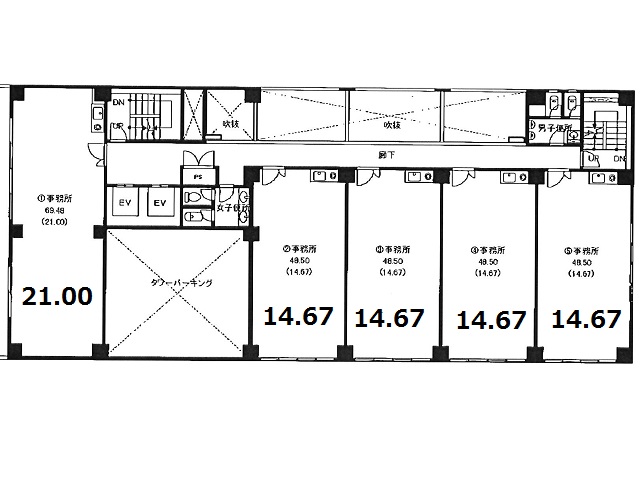 大阪屋谷町アークビル 基準階間取り図.jpg