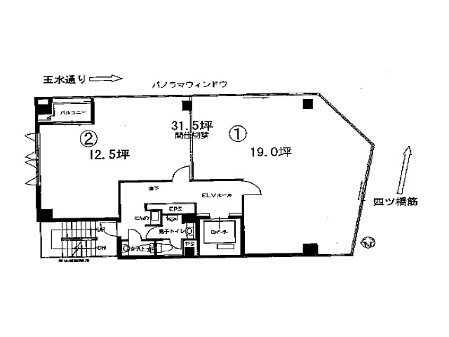 肥後橋第21松屋ビル3F12.5坪　間取り図.jpg