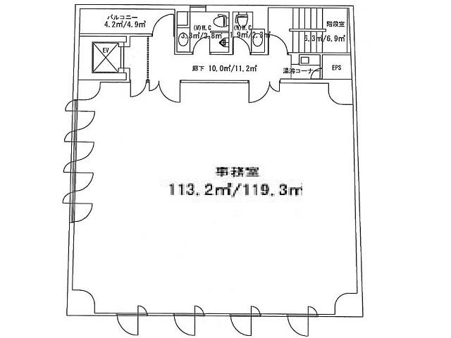江之子島一棟貸ビル　3.5.7.8F　基準階間取り図.jpg