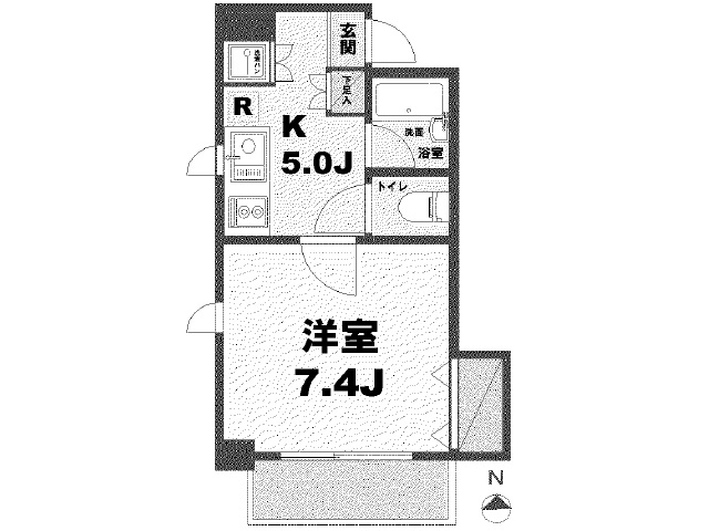 月村マンション№25 7F701号室間取り図.jpg