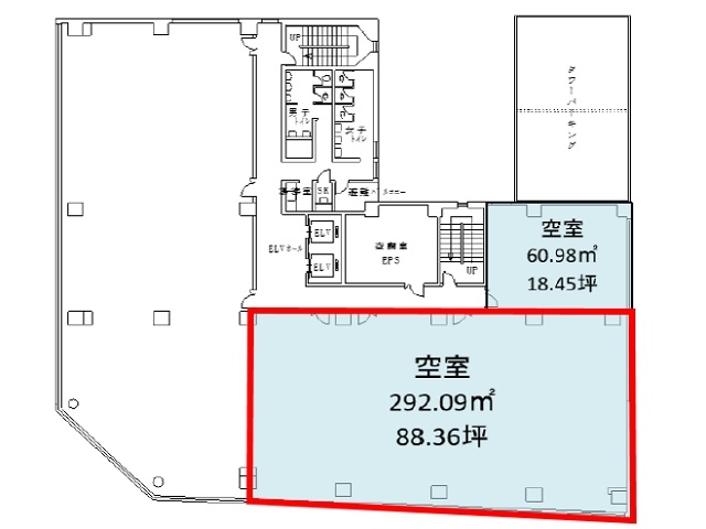 小倉第一生命ビル6F88.36坪間取り図.jpg
