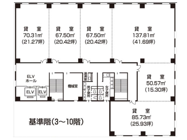 宮崎第一生命ビルディング新館基準階間取り図.jpg