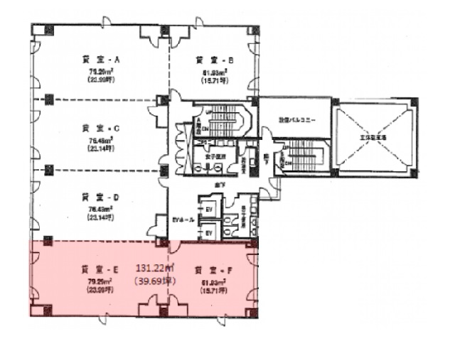 北海道 6階 39.69坪の間取り図