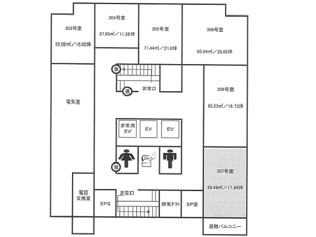 神奈川県 3階 19.73坪の間取り図
