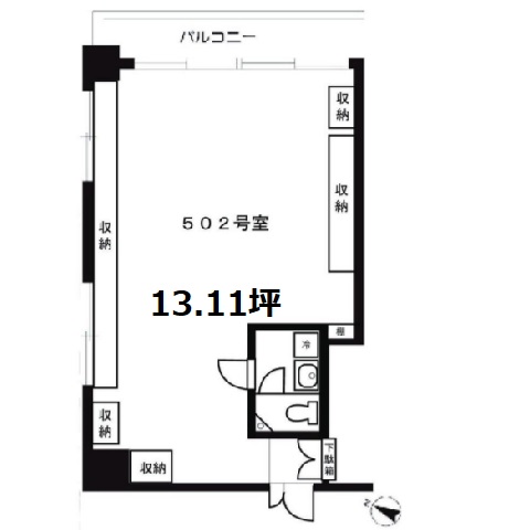 麹町駅プラザ502号室13.11T間取り図.jpg