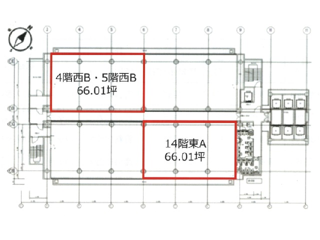 新横浜スクエア4F西B区画5F西B区画14F東A区画間取り図.jpg