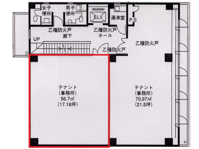 福岡ホリヤビル3階17.18坪間取り図.jpg