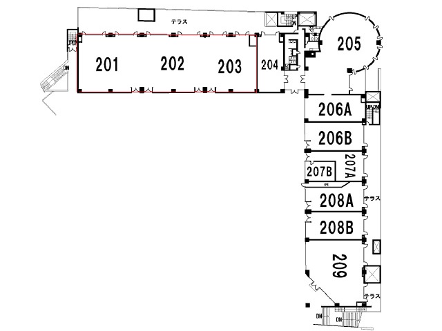 八尾南ガーデンテラス　201～203号室　間取り図.jpg