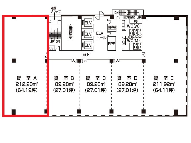 福岡祇園第一生命ビル4階64.19坪間取り図.jpg