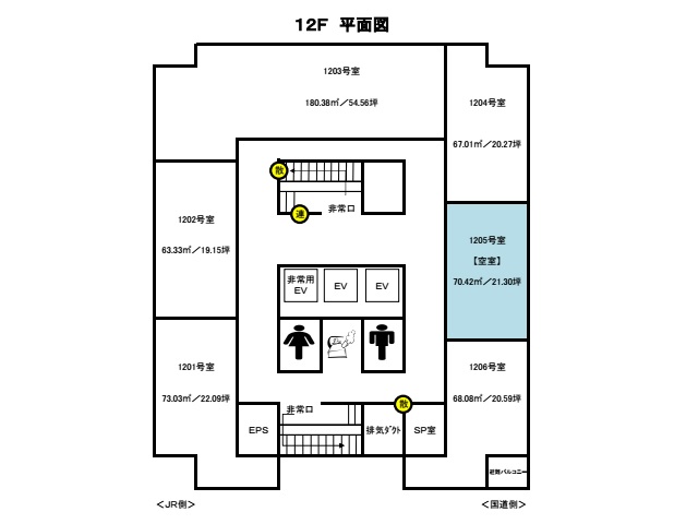 神奈川県 12階 21.03坪の間取り図